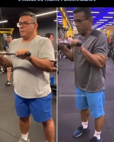 Evolução de aluno após 6 meses de treino personalizado