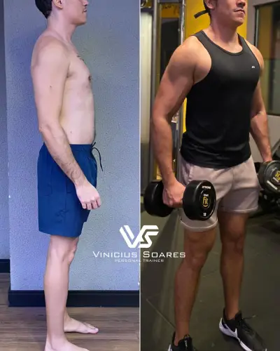 Antes e depois de aluno com acompanhamento personalizado